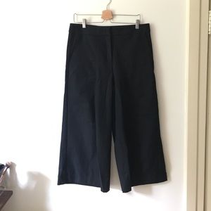 Minimalist Black Wide Leg Cropped Pant